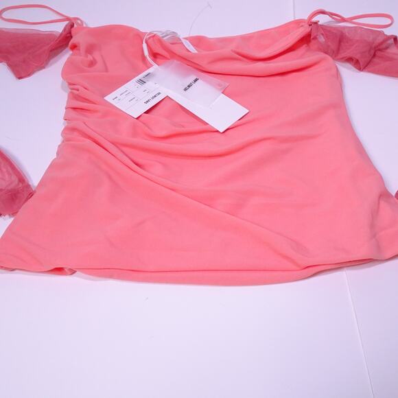 Helmut Lang Women's Sheer Sleeveless Tube Top Coral S NWT 295.00 - Picture 8 of 8